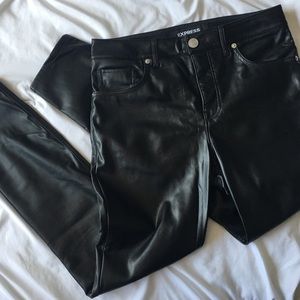 five pocket faux leather leggings